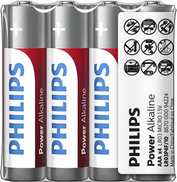 Baterie Philips LR03P4F/10 Alkalické AAA 4ks